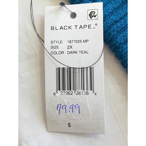 Black Tape Sweater Women's 2X Dark Teal Long Sleeve Pullover - Picture 3 of 5